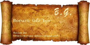 Boruzs Gábor névjegykártya