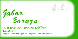 gabor boruzs business card